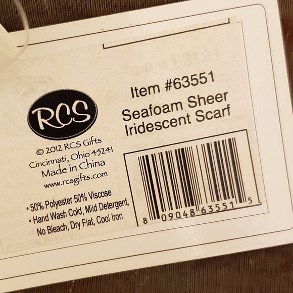 All Jazzed Up Seafoam Sheer Iridescent Scarf, 25" x 70" - Picture 7 of 7